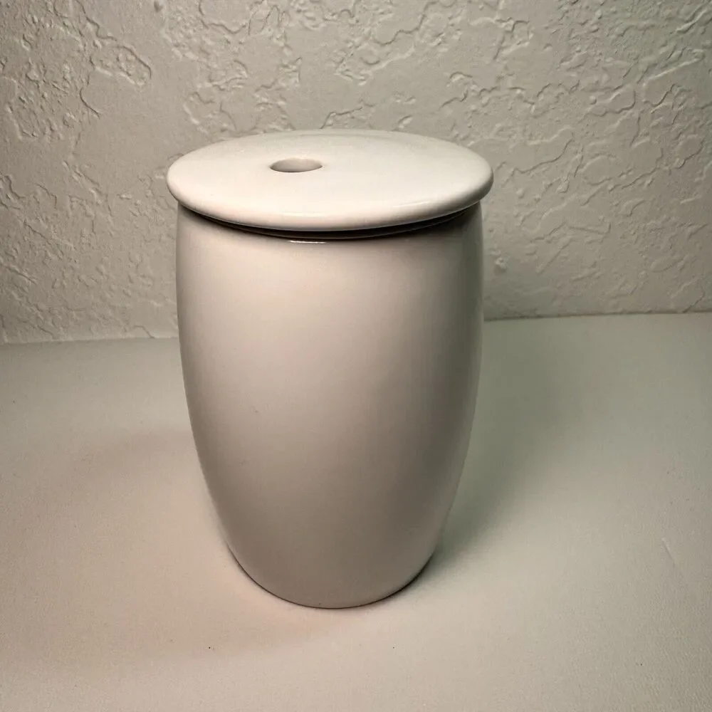 Pampered Chef Ceramic Microwave Egg Mug Cake Muffin Cooker With Lid